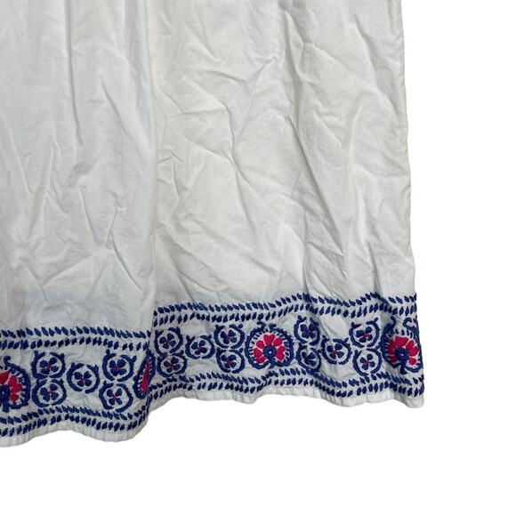 Pomegranate Embroidered V-Neck Cap Sleeve Flounce Tunic Dress White XS - Picture 4 of 6